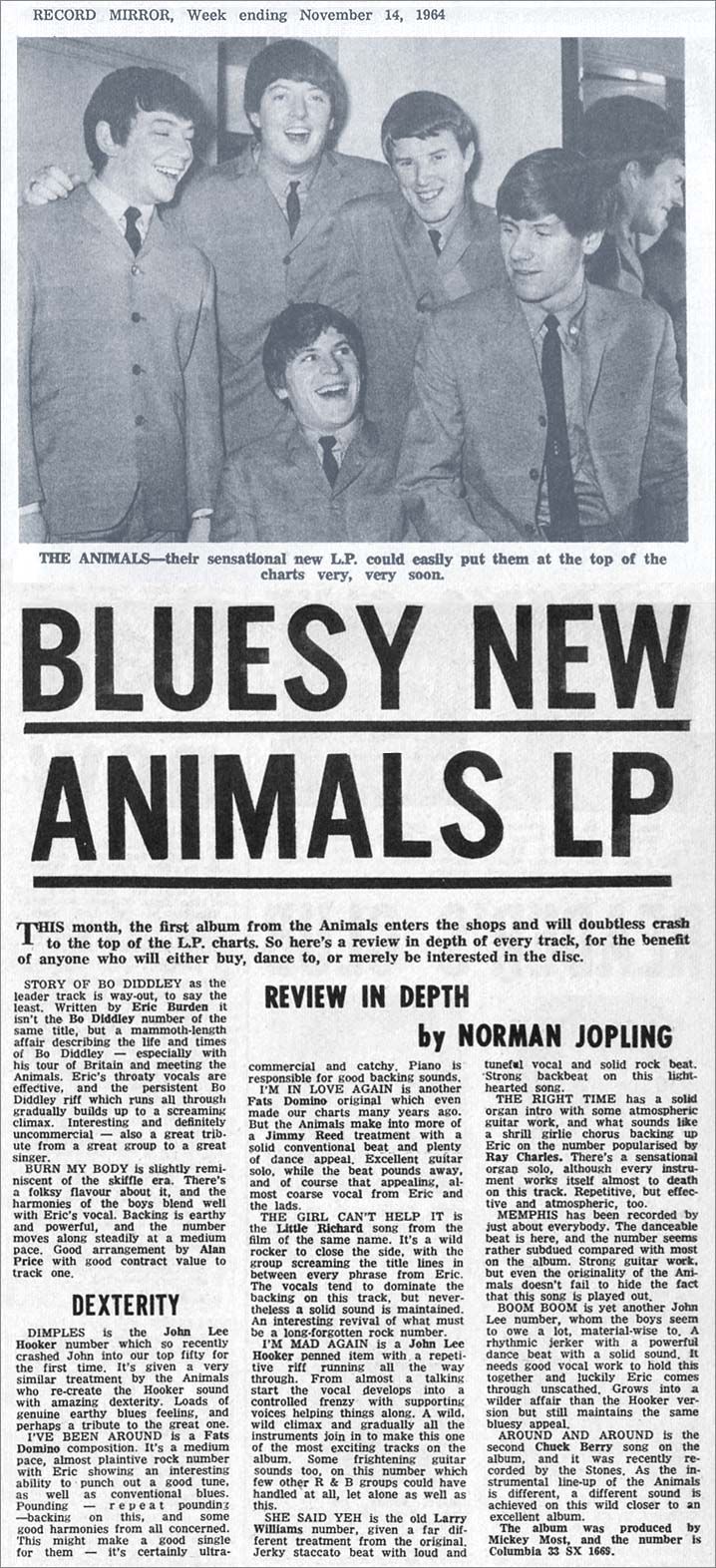 Record Mirror Album Review, November 14, 1964
